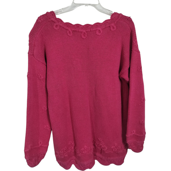 3192) Vintage Express Tricot Pink Chunky Sweater Size Medium - Picture 6 of 9